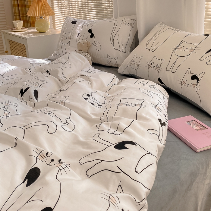 91家纺网 家纺一手货源 找家纺 雅居纺 2022新款棉绒四件套 奶茶