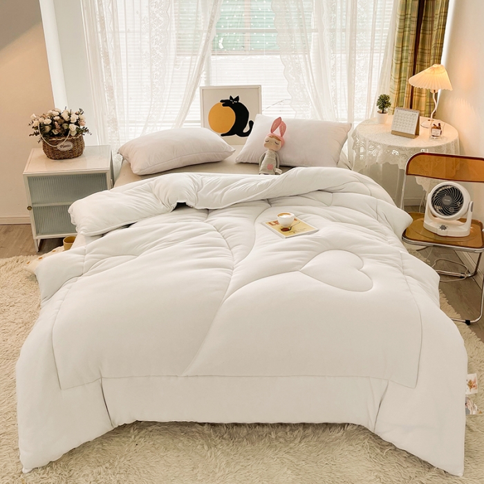 91家纺网 家纺一手货源 找家纺 梦初语 2022年A类针织棉大豆纤维冬被 浩瀚白