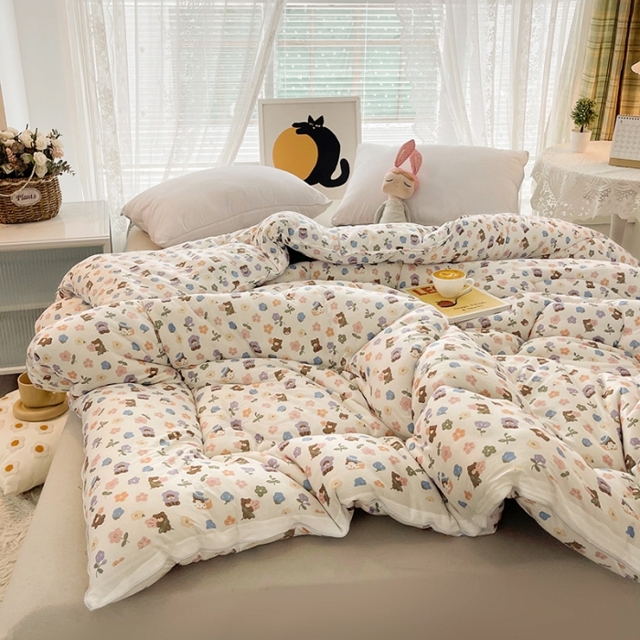 91家纺网 家纺一手货源 找家纺 梦初语 2022年A类针织棉大豆纤维冬被 花儿朵朵