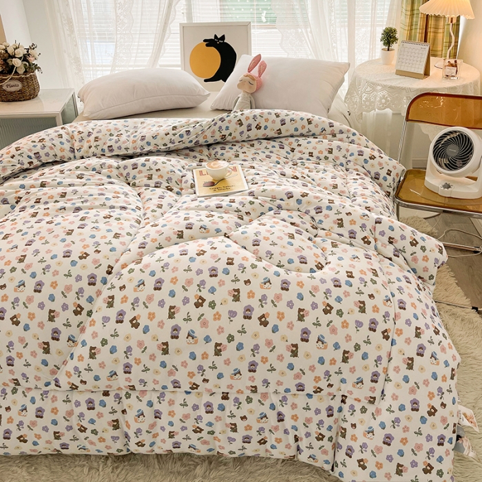 91家纺网 家纺一手货源 找家纺 梦初语 2022年A类针织棉大豆纤维冬被 花儿朵朵