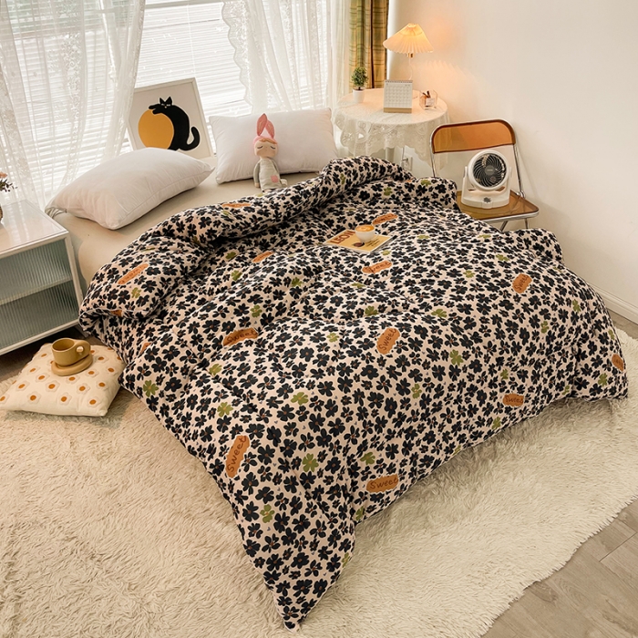 91家纺网 家纺一手货源 找家纺 梦初语 2022年A类针织棉大豆纤维冬被 水墨花