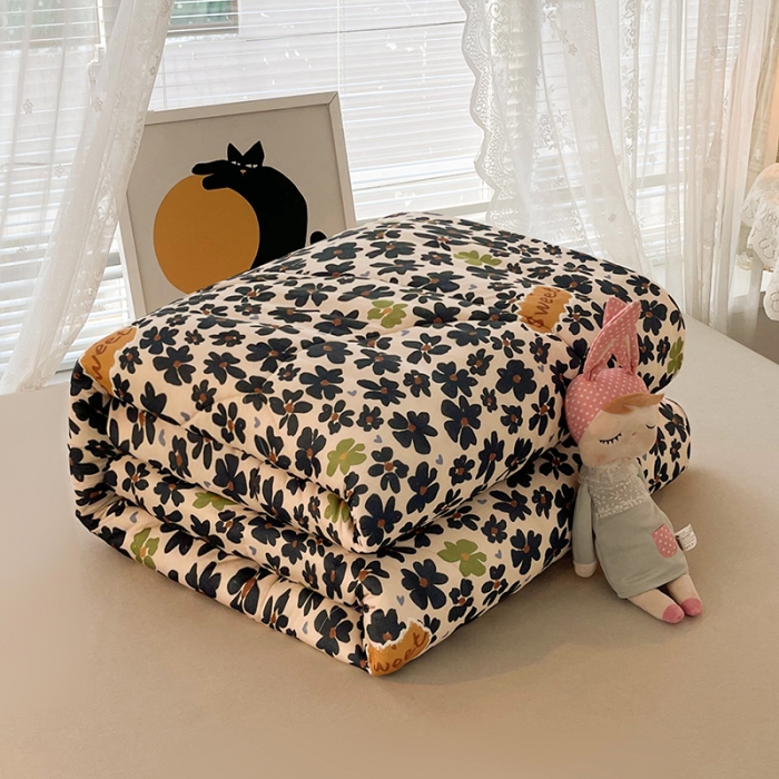 91家纺网 家纺一手货源 找家纺 梦初语 2022年A类针织棉大豆纤维冬被 水墨花