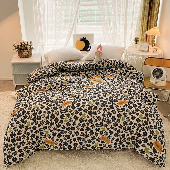 91家纺网 家纺一手货源 找家纺 梦初语 2022年A类针织棉大豆纤维冬被 水墨花