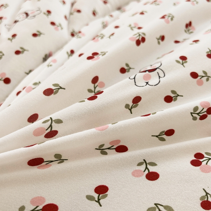 91家纺网 家纺一手货源 找家纺 梦初语 2022年A类针织棉大豆纤维冬被 兔子樱桃