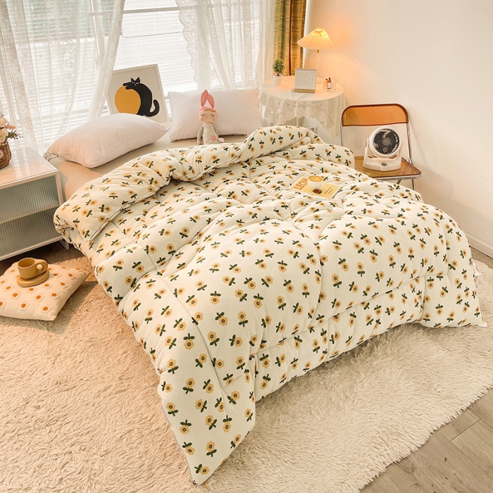 91家纺网 家纺一手货源 找家纺 梦初语 2022年A类针织棉大豆纤维冬被 小香槟