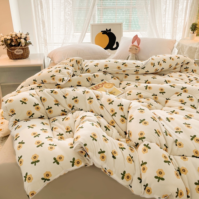 91家纺网 家纺一手货源 找家纺 梦初语 2022年A类针织棉大豆纤维冬被 小香槟