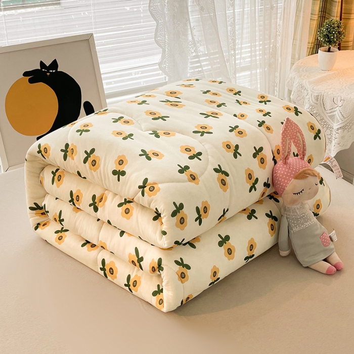 91家纺网 家纺一手货源 找家纺 梦初语 2022年A类针织棉大豆纤维冬被 小香槟