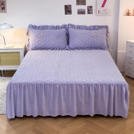 91家纺网 家纺一手货源 找家纺 （总）爱妮玖玖 2025新款牛奶绒纯色夹棉床裙