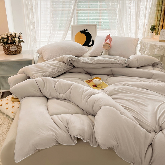 91家纺网 家纺一手货源 找家纺 梦初语 2022年A类针织棉大豆纤维冬被 星空灰