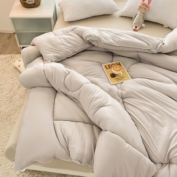 91家纺网 家纺一手货源 找家纺 梦初语 2022年A类针织棉大豆纤维冬被 星空灰