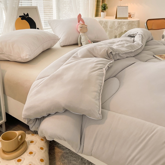 91家纺网 家纺一手货源 找家纺 梦初语 2022年A类针织棉大豆纤维冬被 星空灰