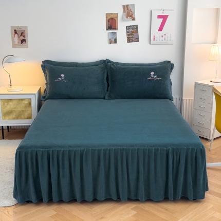 91家纺网 家纺一手货源 找家纺 （总）爱妮玖玖 2025新款牛奶绒纯色单层床裙