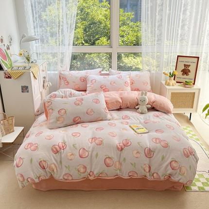 91家纺网 家纺一手货源 找家纺 （总）雅居纺 2022新款牛奶绒印花四件套