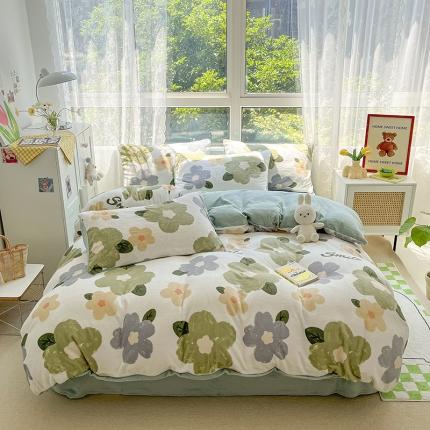 91家纺网 家纺一手货源 找家纺 （总）雅居纺 2022新款牛奶绒印花四件套