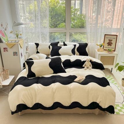 91家纺网 家纺一手货源 找家纺 （总）雅居纺 2022新款牛奶绒印花四件套