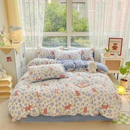 91家纺网 家纺一手货源 找家纺 （总）雅居纺 2022新款牛奶绒印花四件套