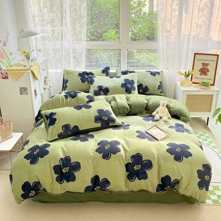 91家纺网 家纺一手货源 找家纺 （总）雅居纺 2022新款牛奶绒印花四件套