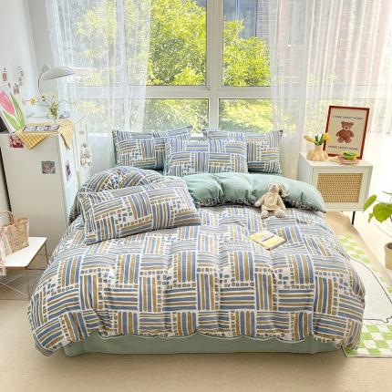 91家纺网 家纺一手货源 找家纺 （总）雅居纺 2022新款牛奶绒印花四件套