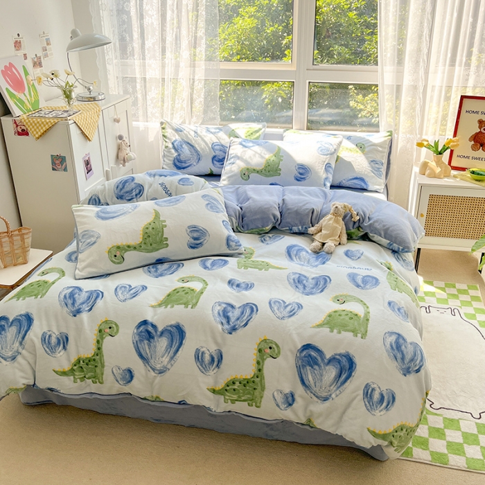 91家纺网 家纺一手货源 找家纺 （总）雅居纺 2022新款牛奶绒印花四件套