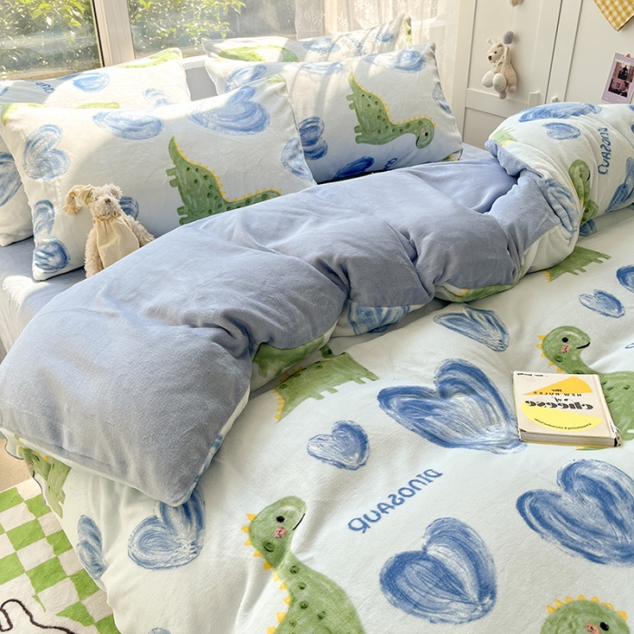 91家纺网 家纺一手货源 找家纺 （总）雅居纺 2022新款牛奶绒印花四件套