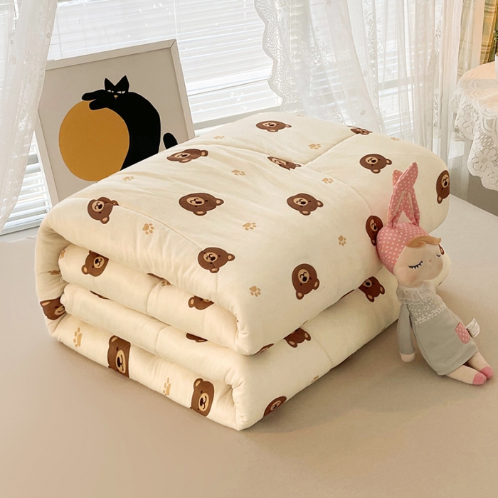 91家纺网 家纺一手货源 找家纺 梦初语 2022年A类针织棉大豆纤维冬被 小熊维尼