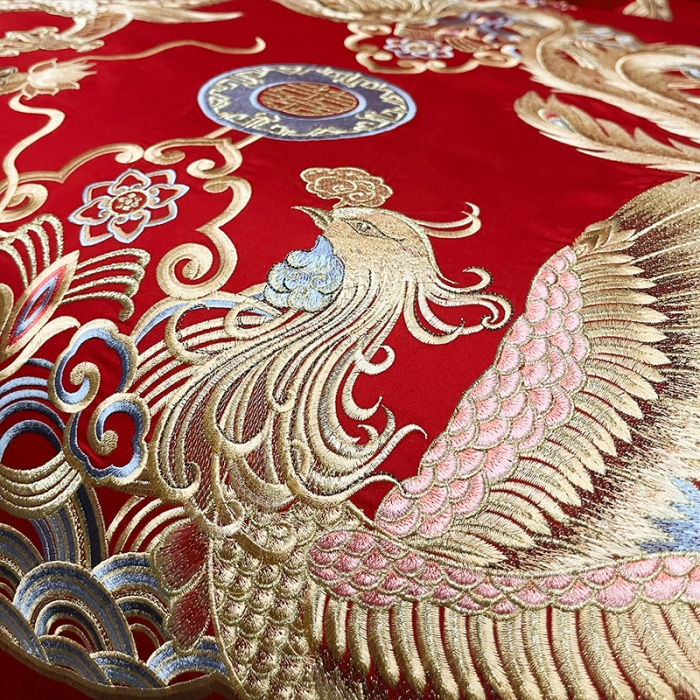 91家纺网 家纺一手货源 找家纺 (总) 缔缦 2022新款秋冬婚庆长绒棉刺绣多件套-佳偶天成