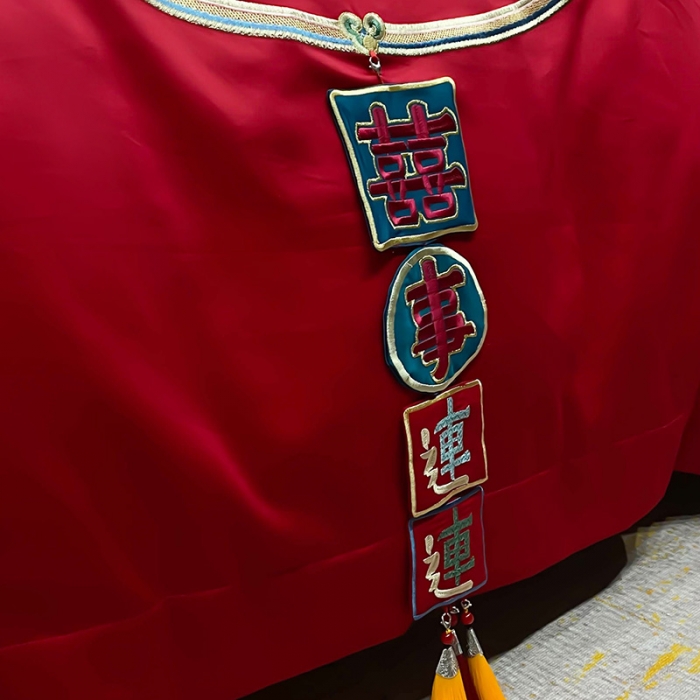 91家纺网 家纺一手货源 找家纺 (总) 缔缦 2022新款秋冬婚庆长绒棉刺绣多件套-双喜临门