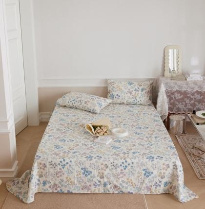 91家纺网 家纺一手货源 找家纺 （总）时光里 2022新款双层纱印花床单床笠