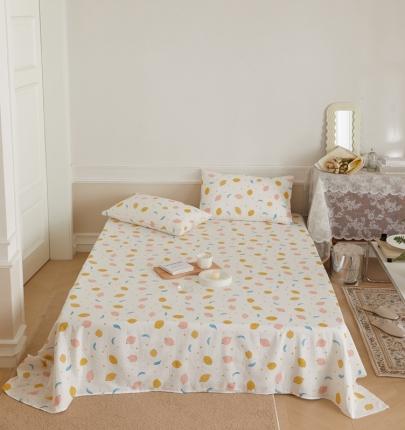 91家纺网 家纺一手货源 找家纺 （总）时光里 2022新款双层纱印花床单床笠