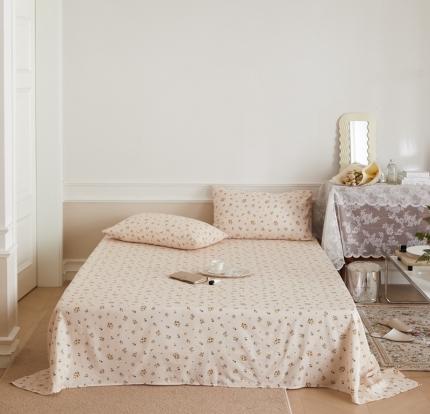 91家纺网 家纺一手货源 找家纺 （总）时光里 2022新款双层纱印花床单床笠