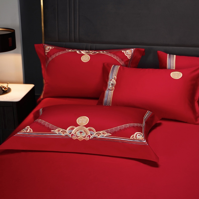 91家纺网 家纺一手货源 找家纺 (总) 缔缦 2022新款秋冬婚庆长绒棉刺绣多件套-宫廷富贵