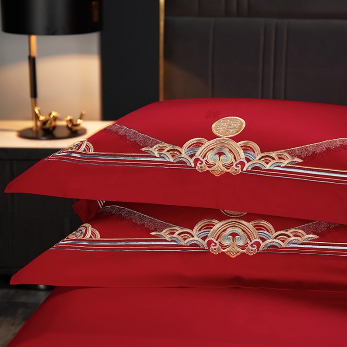 91家纺网 家纺一手货源 找家纺 (总) 缔缦 2022新款秋冬婚庆长绒棉刺绣多件套-宫廷富贵