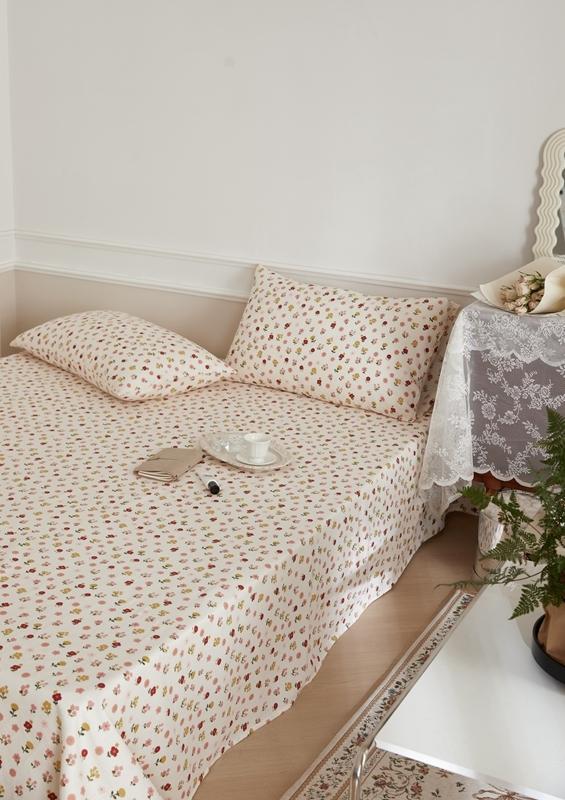 91家纺网 家纺一手货源 找家纺 （总）时光里 2022新款双层纱印花床单床笠