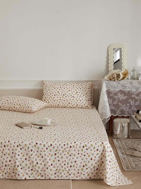 91家纺网 家纺一手货源 找家纺 （总）时光里 2022新款双层纱印花床单床笠