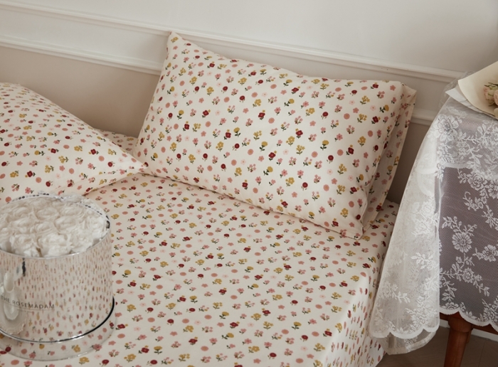 91家纺网 家纺一手货源 找家纺 （总）时光里 2022新款双层纱印花床单床笠