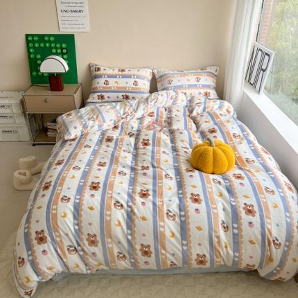 91家纺网 家纺一手货源 找家纺 （总）顾里 2022新款ins少女保暖牛奶绒四件套