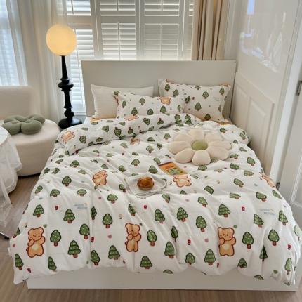 91家纺网 家纺一手货源 找家纺 （总）顾里 2022新款ins少女保暖牛奶绒四件套