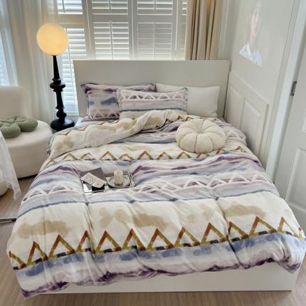 91家纺网 家纺一手货源 找家纺 （总）顾里 2022新款ins少女保暖牛奶绒四件套