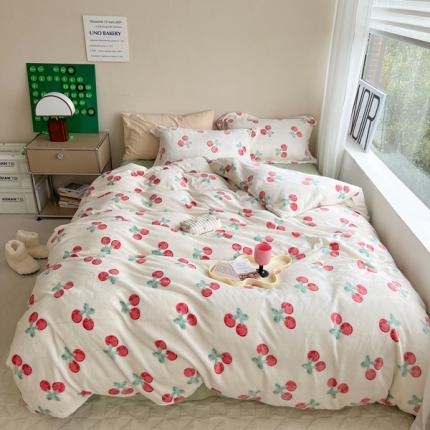 91家纺网 家纺一手货源 找家纺 （总）顾里 2022新款ins少女保暖牛奶绒四件套