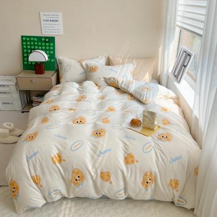 91家纺网 家纺一手货源 找家纺 （总）顾里 2022新款ins少女保暖牛奶绒四件套