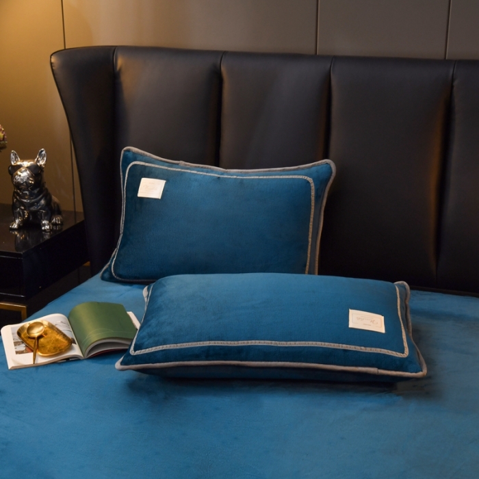 91家纺网 家纺一手货源 找家纺 （总）啊雅家居 2026新款纯色包边双面牛奶绒四件套