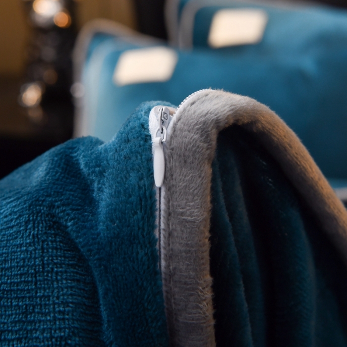 91家纺网 家纺一手货源 找家纺 啊雅家居 2026新款纯色包边双面牛奶绒四件套 包宝蓝