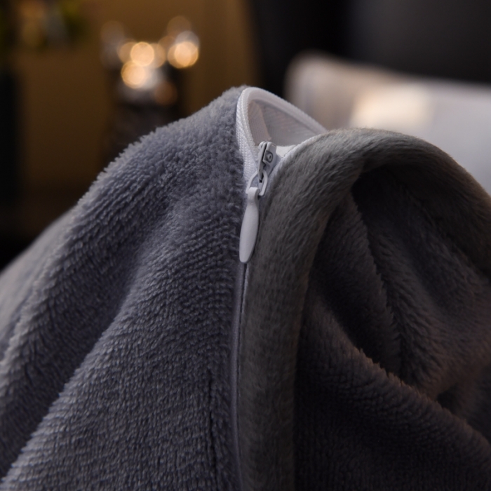 91家纺网 家纺一手货源 找家纺 啊雅家居 2026新款纯色包边双面牛奶绒四件套 包灰色