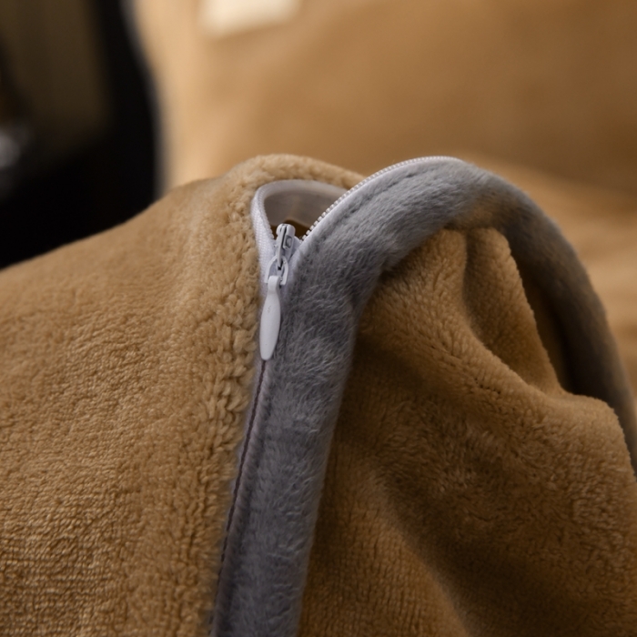 91家纺网 家纺一手货源 找家纺 啊雅家居 2026新款纯色包边双面牛奶绒四件套 包咖色