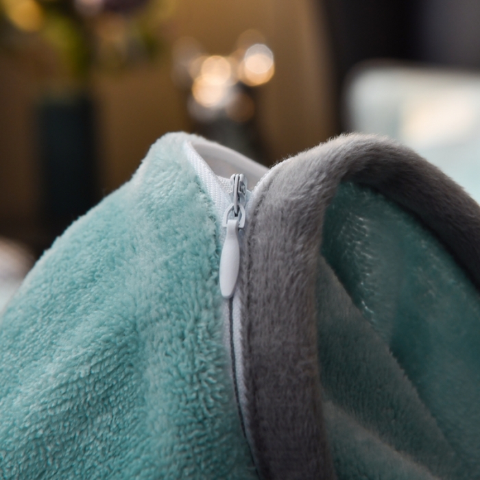 91家纺网 家纺一手货源 找家纺 啊雅家居 2026新款纯色包边双面牛奶绒四件套 包水绿