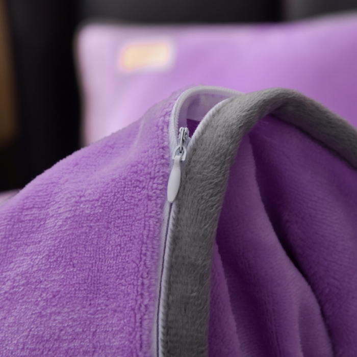 91家纺网 家纺一手货源 找家纺 啊雅家居 2026新款纯色包边双面牛奶绒四件套 包紫色