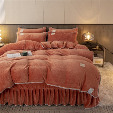 91家纺网 家纺一手货源 找家纺 2022新款加厚牛奶绒被套 纯色金貂绒包边单被套