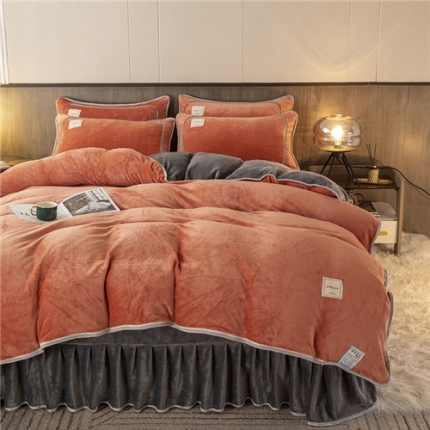 91家纺网 家纺一手货源 找家纺 2022新款加厚牛奶绒被套 纯色金貂绒包边单被套