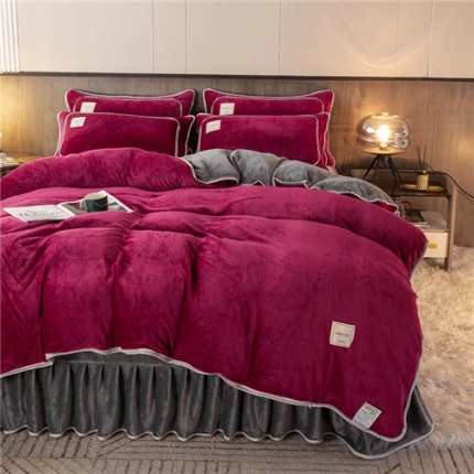 91家纺网 家纺一手货源 找家纺 2022新款加厚牛奶绒被套 纯色金貂绒包边单被套