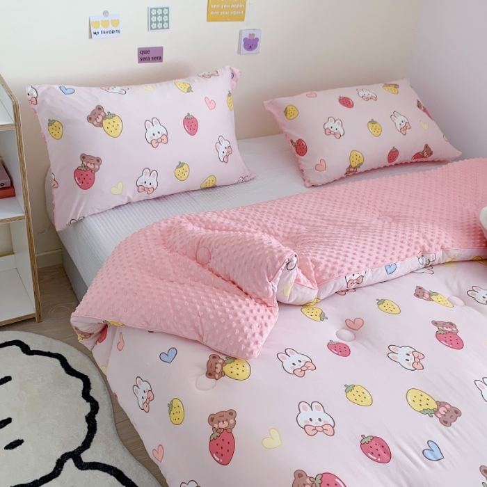 91家纺网 家纺一手货源 找家纺 （总）星期八 2022新款针织棉豆豆被被子被芯